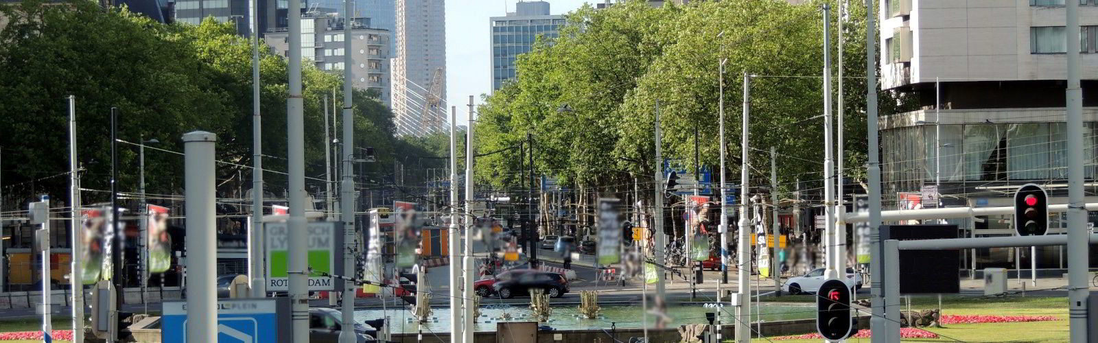 Hofplein Rotterdam zicht naar het zuiden.